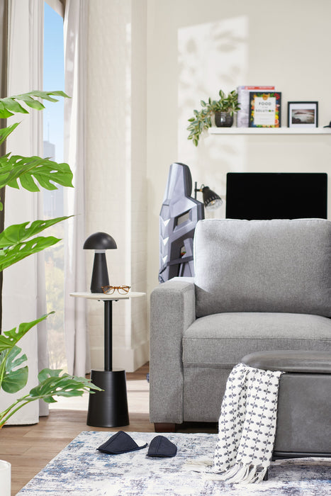 Lampe de table pour l’intérieur et pour l’extérieur moderne portable Beech de 11 po en acrylique avec port USB - noire
