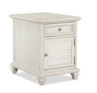 Table de fauteuil traditionnelle Newman de 18 po avec rangement - pin blanc albâtre
