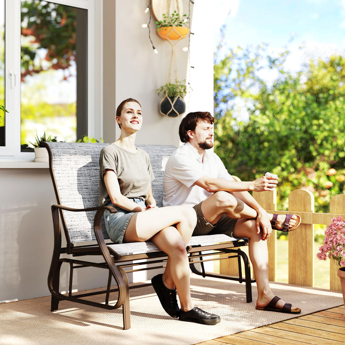 Outsunny Banc Coulissant D'exterieur Pour 2 Pers, Causeuse De Patio, Gris