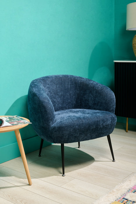 Fauteuil d’appoint Nova de 28,7 po en tissu bouclé - bleu