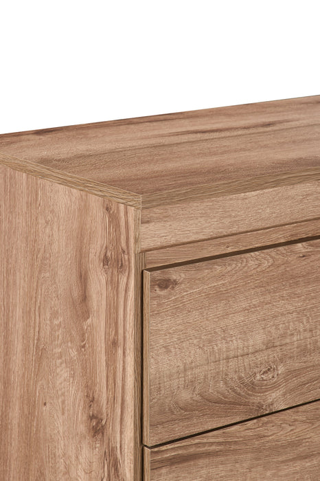 Commode verticale de chambre à coucher Oakley de 31 po (L) x 45 po (H) à 5 tiroirs, fabriquée au Canada - naturelle