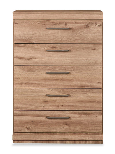 Oakley Bedroom Chest of Drawers, 5-Drawer, 31"W x 45"H, Made in Canada - Natural | Commode verticale de chambre à coucher Oakley de 31 po (L) x 45 po (H) à 5 tiroirs, fabriquée au Canada - naturelle