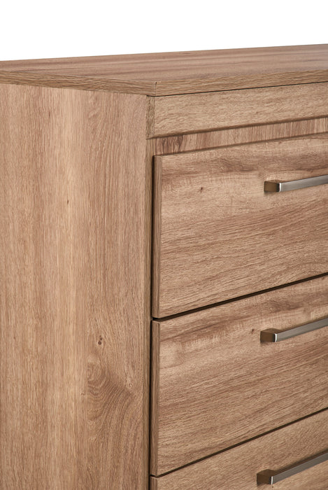 Commode de chambre à coucher Oakley de 49 po (L) x 37 po (H) à 8 tiroirs, fabriquée au Canada - naturelle