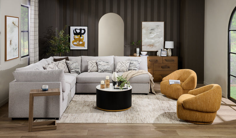 Fauteuil d’appoint pivotant Villa - moutarde