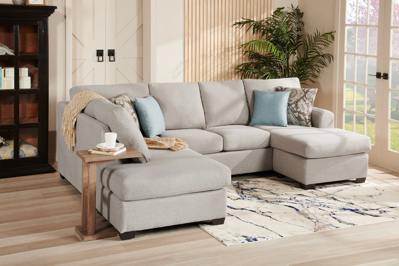 Table de fauteuil Orrie de 11,75 po en forme de C - taupe