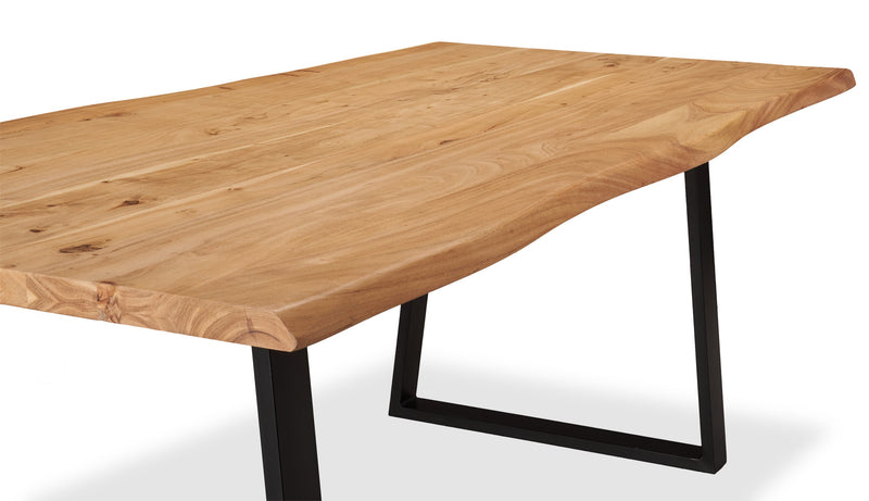 Table de salle à manger Oskar de 79 po (L) en acacia et métal - naturelle et noire