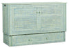 Armoire-lit Parker avec matelas en mousse à mémoire de forme, écume de mer - format grand lit