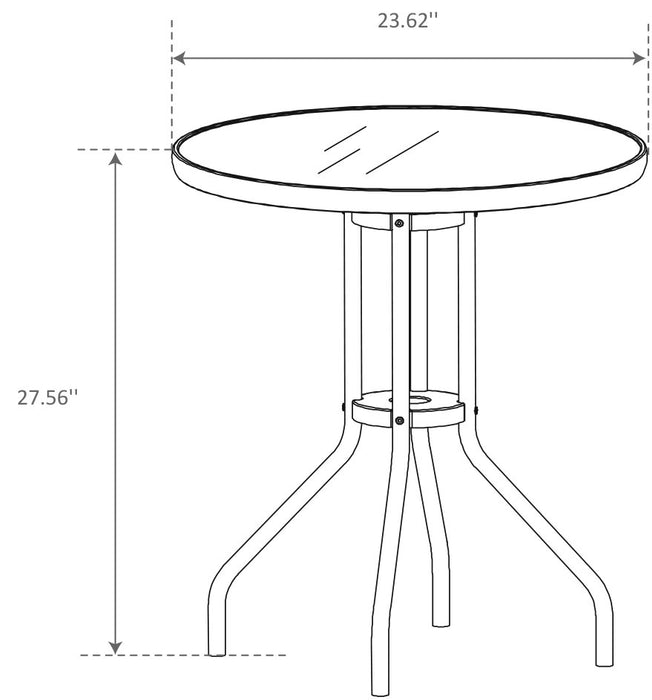 Ensemble bistro Paris 3 pièces pour la terrasse à l’extérieur avec 2 chaises et table à dessus en verre - osier en résine tressé à la main, résistant aux rayons UV et aux intempéries - noir