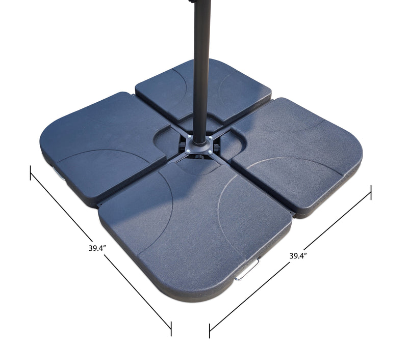 Parasol Shanghai pour la terrasse avec base 4 pièces - anthracite