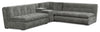 Sofa sectionnel modulaire Plaza de Scott Living 4 pièces en tissu avec 2 causeuses, console de rangement et 2 porte-gobelets - gris
