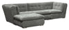 Sofa sectionnel modulaire Plaza de Scott Living 4 pièces en tissu avec pouf - gris