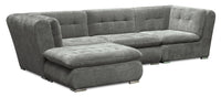  Sofa sectionnel modulaire Plaza de Scott Living 4 pièces en tissu avec pouf - gris