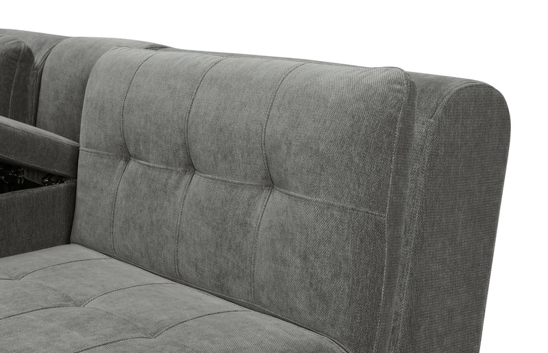 Sofa sectionnel modulaire Plaza de Scott Living 4 pièces en tissu avec pouf - gris