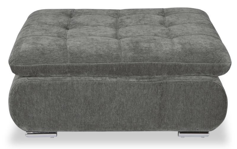 Sofa sectionnel modulaire Plaza de Scott Living 4 pièces en tissu avec pouf - gris