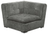 Fauteuil modulaire en coin Plaza de Scott Living de 42,5 po en tissu avec coussins de dossier capitonnés et pattes en métal - gris