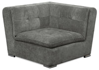 Fauteuil modulaire en coin Plaza de Scott Living de 42,5 po en tissu avec coussins de dossier capitonnés et pattes en métal - gris