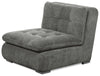 Fauteuil modulaire sans accoudoirs Plaza de Scott Living de 32 po en tissu avec coussin de dossier capitonné et pattes en métal - gris