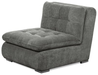  Fauteuil modulaire sans accoudoirs Plaza de Scott Living de 32 po en tissu avec coussin de dossier capitonné et pattes en métal - gris