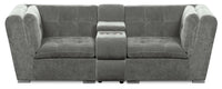  Causeuse modulaire Plaza de Scott Living de 98 po en tissu avec console de rangement et 2 porte-gobelets - grise