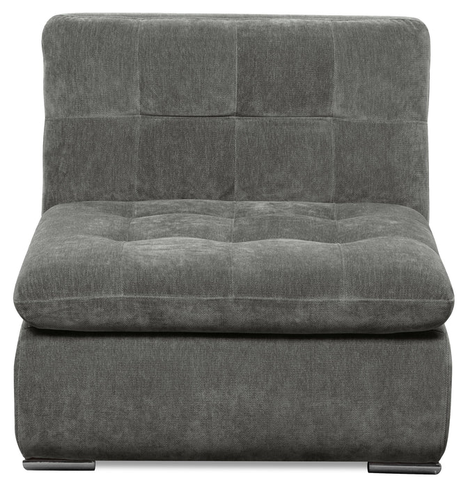 Sofa sectionnel modulaire Plaza de Scott Living 3 pièces en tissu avec console de rangement et 2 porte-gobelets - gris