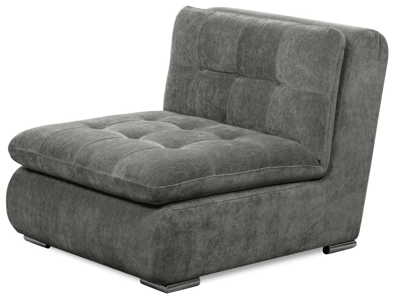 Sofa sectionnel modulaire Plaza de Scott Living 3 pièces en tissu avec console de rangement et 2 porte-gobelets - gris