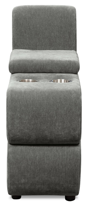 Sofa sectionnel modulaire Plaza de Scott Living 3 pièces en tissu avec console de rangement et 2 porte-gobelets - gris