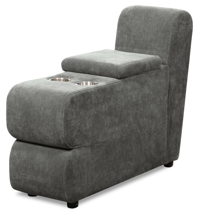 Sofa sectionnel modulaire Plaza de Scott Living 3 pièces en tissu avec console de rangement et 2 porte-gobelets - gris