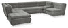 Sofa sectionnel modulaire Plaza de Scott Living 7 pièces en tissu avec console de rangement et 2 porte-gobelets - gris