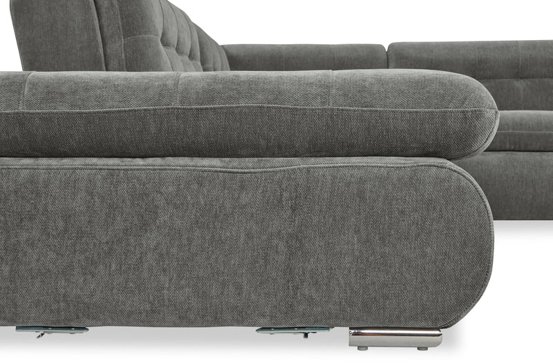 Sofa sectionnel modulaire Plaza de Scott Living 7 pièces en tissu avec console de rangement et 2 porte-gobelets - gris