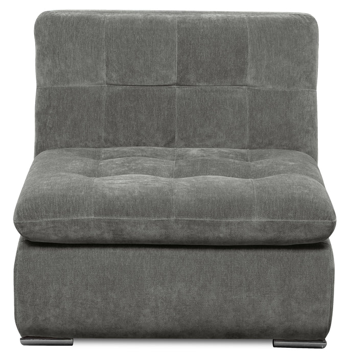 Sofa sectionnel modulaire Plaza de Scott Living 7 pièces en tissu avec console de rangement et 2 porte-gobelets - gris