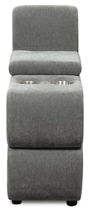 Sofa sectionnel modulaire Plaza de Scott Living 7 pièces en tissu avec console de rangement et 2 porte-gobelets - gris