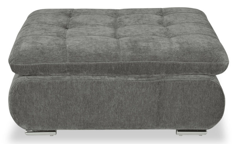 Sofa sectionnel modulaire Plaza de Scott Living 7 pièces en tissu avec console de rangement et 2 porte-gobelets - gris