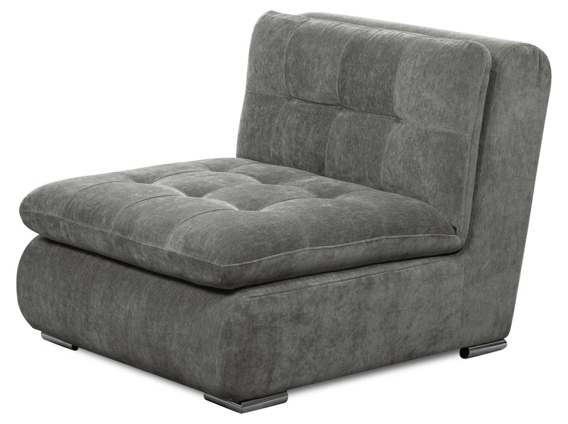 Sofa modulaire Plaza de Scott Living de 117 po en tissu avec coussins de dossier capitonnés et pattes en métal - gris