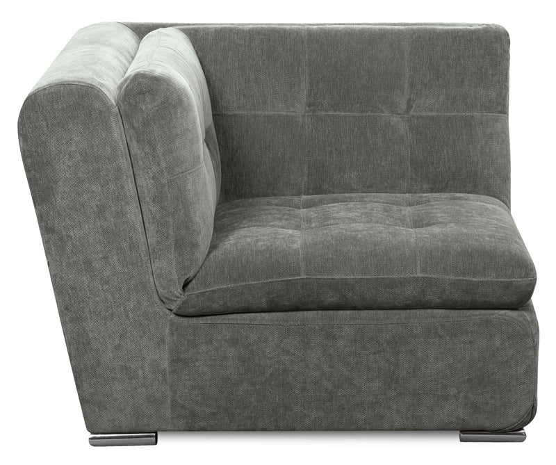 Sofa modulaire Plaza de Scott Living de 117 po en tissu avec coussins de dossier capitonnés et pattes en métal - gris
