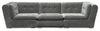 Sofa modulaire Plaza de Scott Living de 117 po en tissu avec coussins de dossier capitonnés et pattes en métal - gris