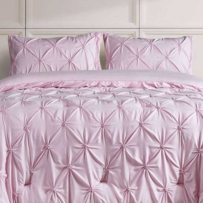 Ensemble d'édredon Penelope 2 pièces rose pour lit simple
