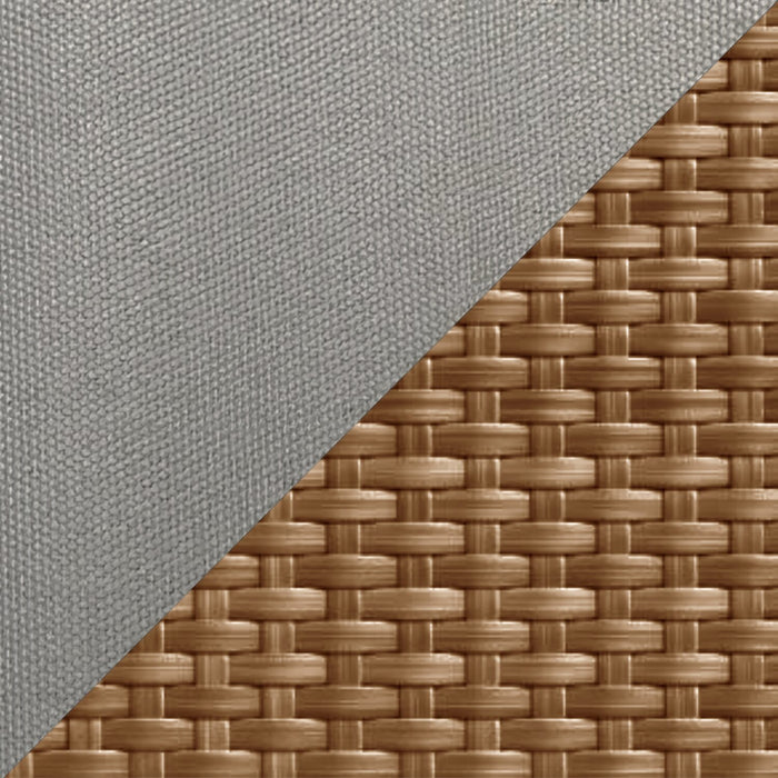Ensemble de conversation Porto 4 pièces pour la terrasse à l’extérieur avec causeuse, 2 fauteuils et table à café - osier de type corde et métal, résistant aux rayons UV et aux intempéries - naturel et beige