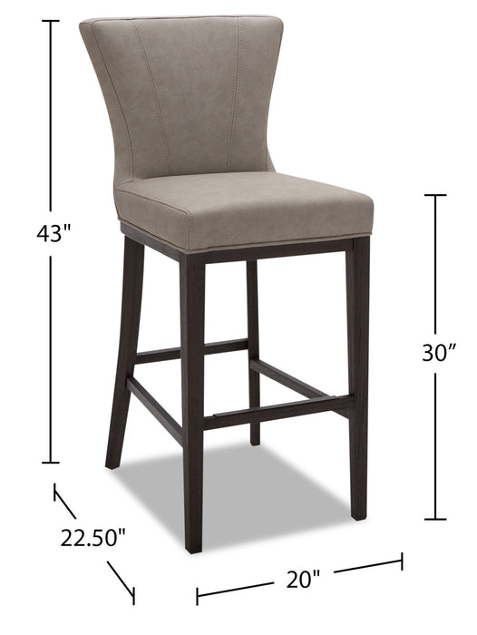 Tabouret bar Quinn en tissu de cuir végétalien - taupe