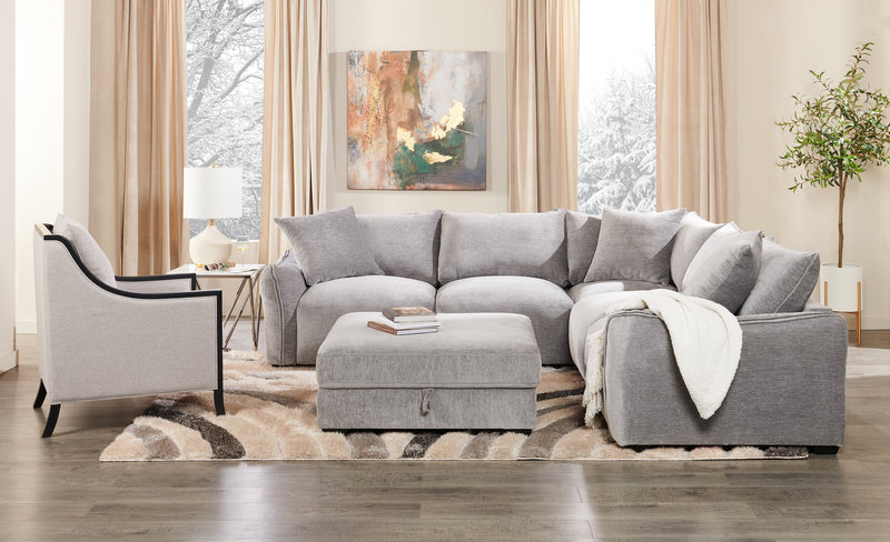 Sofa sectionnel Reflect 3 pièces en tissu de chenille avec coussins de dossier réversibles - gris