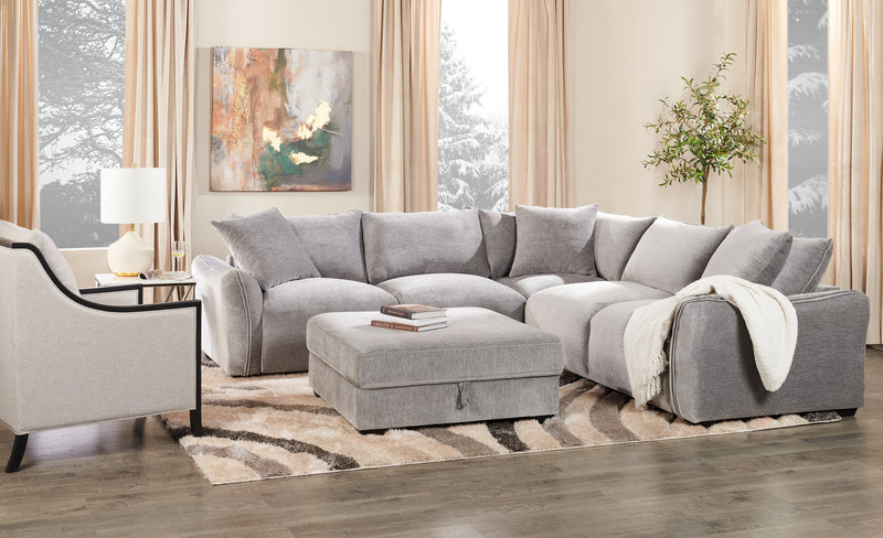 Sofa sectionnel Reflect 3 pièces en tissu de chenille avec coussins de dossier réversibles - gris