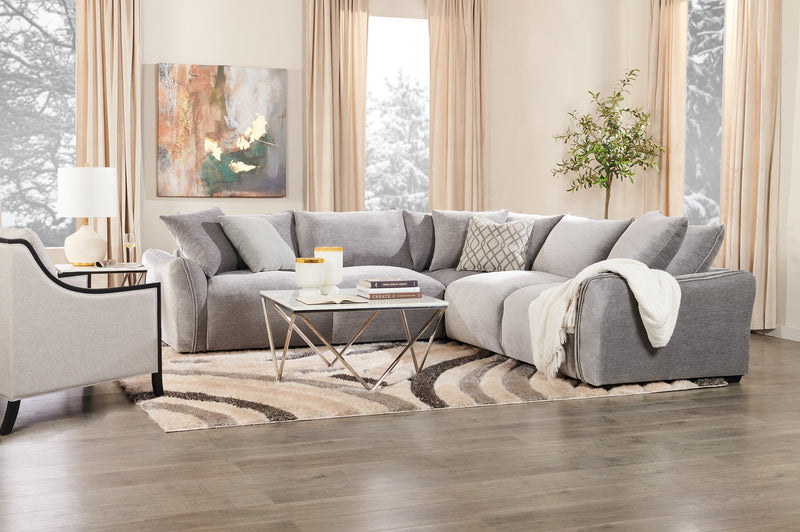 Sofa sectionnel Reflect 3 pièces en tissu de chenille avec coussins de dossier réversibles - gris