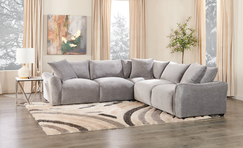Sofa sectionnel Reflect 3 pièces en tissu de chenille avec coussins de dossier réversibles - gris