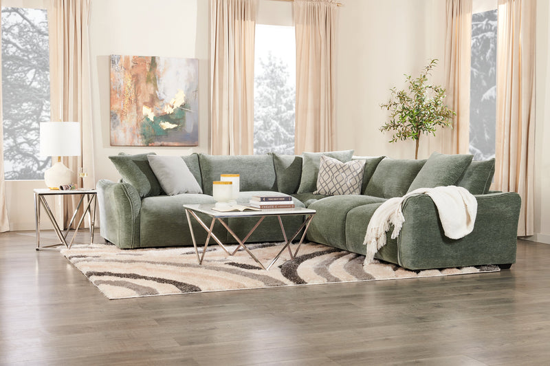 Sofa sectionnel Reflect 3 pièces en tissu de chenille avec coussins de dossier réversibles - vert