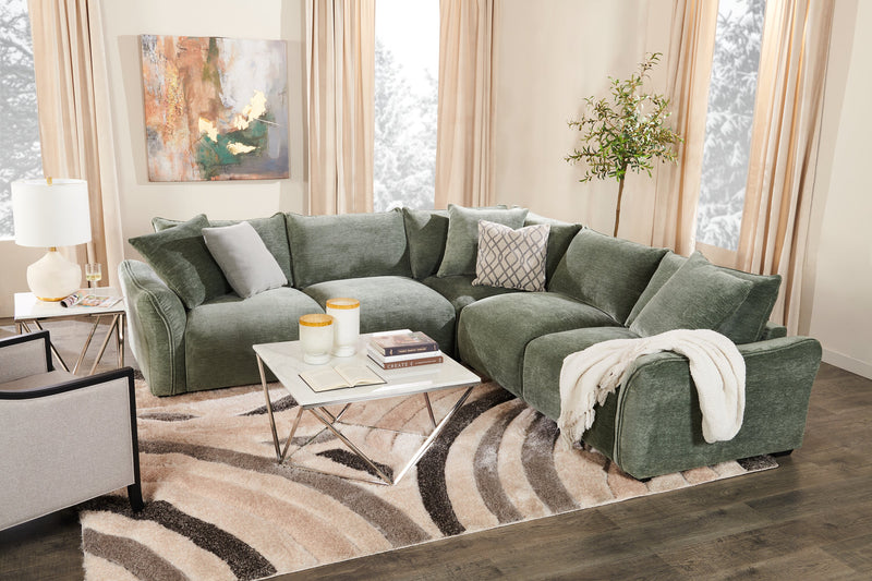 Sofa sectionnel Reflect 3 pièces en tissu de chenille avec coussins de dossier réversibles - vert