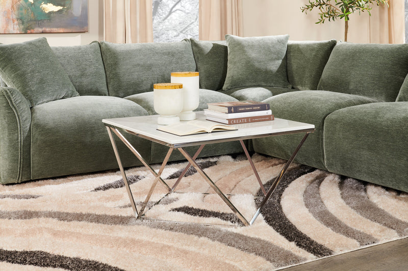 Sofa sectionnel Reflect 3 pièces en tissu de chenille avec coussins de dossier réversibles - vert