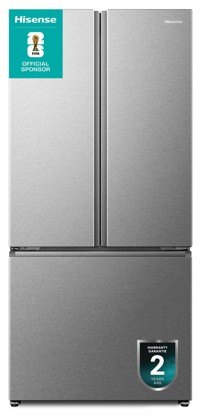 Hisense 31.3" 22.1 Cu. Ft. French-Door Refrigerator - Stainless Steel - RF22B3FSE | Réfrigérateur Hisense de 22,1 pi³ et de 31,3 po à portes françaises - acier inoxydable - RF22B3FSE