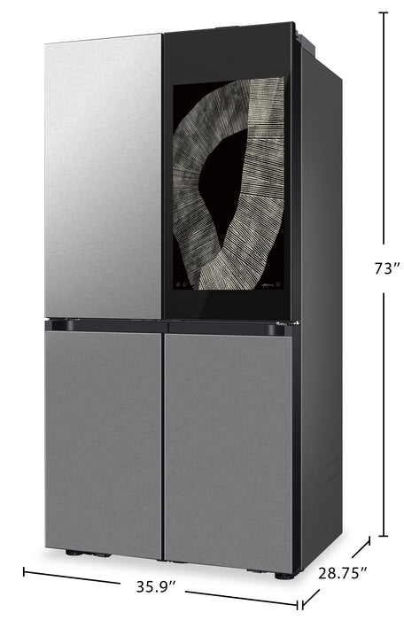 Réfrigérateur BESPOKE Samsung de 22,5 pi³ et de 36 po de profondeur comptoir à 4 portes FlexMC avec portail Family Hub+MC avec IA - acier inoxydable - RF23DB9900QDAC