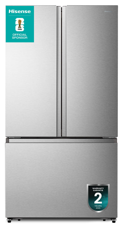 Hisense 36" 26.6 Cu. Ft. French-Door Refrigerator - Titanium - RF27A3FSE | Réfrigérateur Hisense de 26,6 pi³ et de 36 po à portes françaises - titane - RF27A3FSE