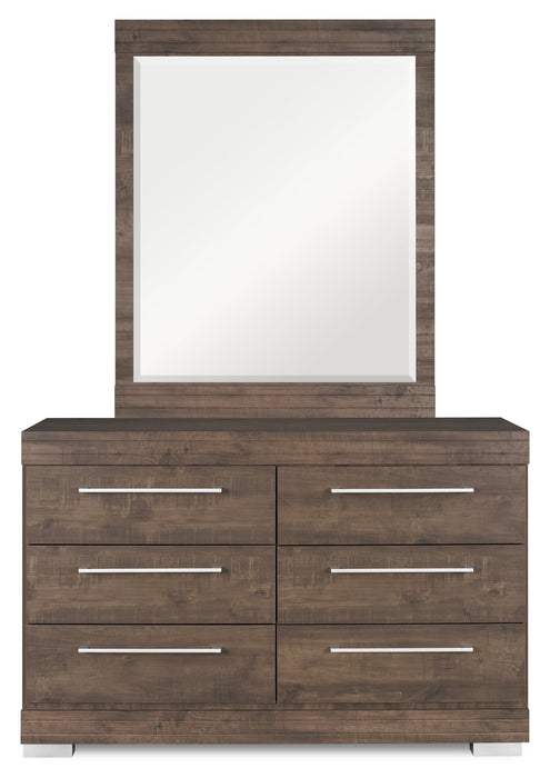 Miroir de commode de chambre à coucher Riley, fabriqué au Canada - gris