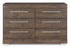 ["Commode de chambre à coucher Riley de 49 po (L) x 31 po (H) à 6 tiroirs, fabriquée au Canada - grise"]